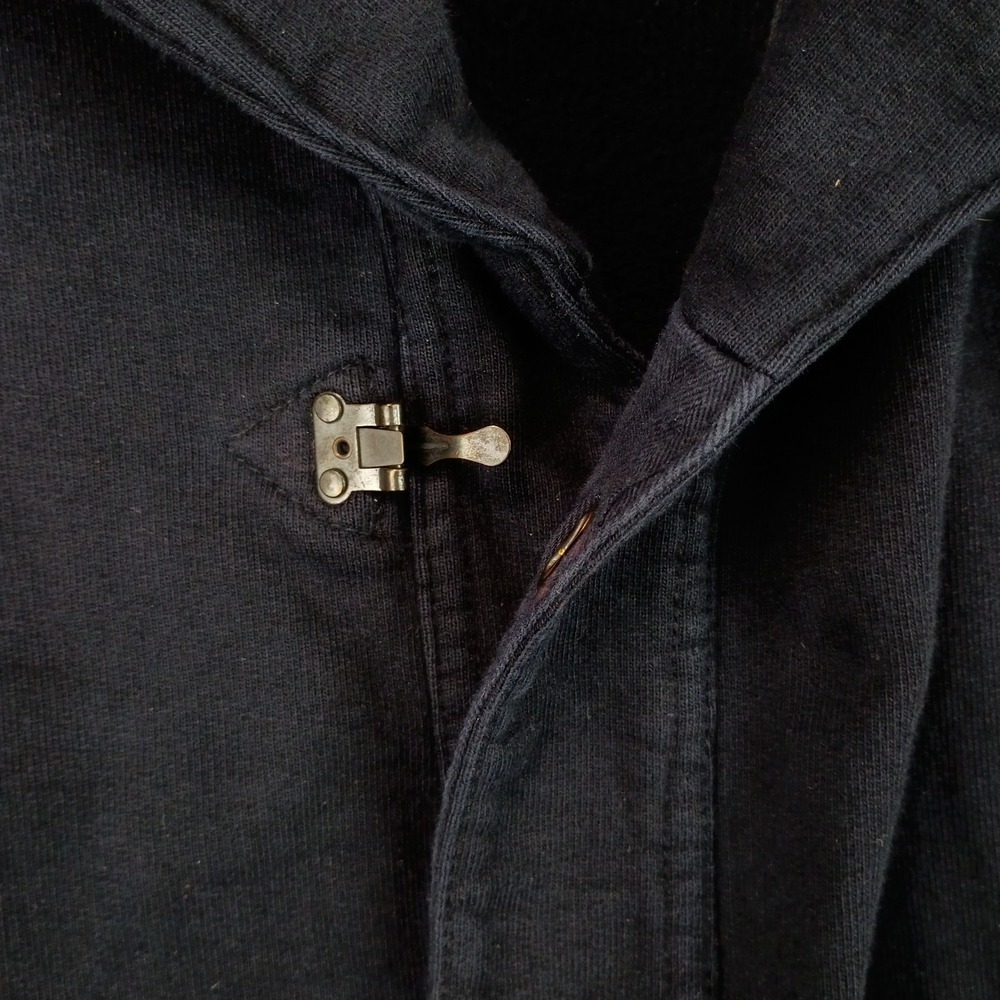 J.Crew Mens Large Outerwear Fleece Navy Cozy Warm Shawl Collar Toggle Jacket - Picture 7 of 13